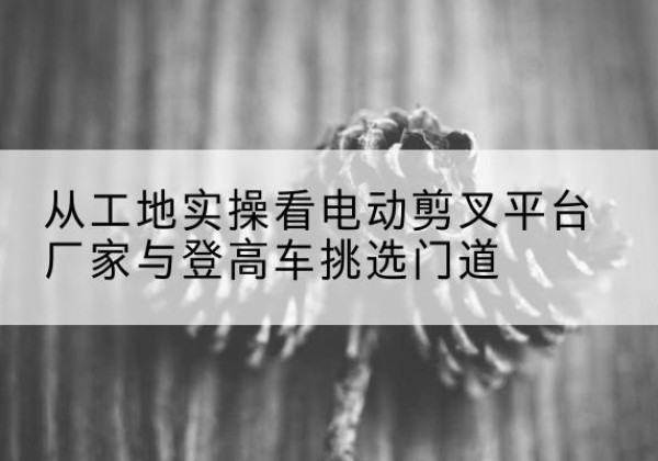 眉县电动剪叉升降平台厂家-从工地实操看电动剪叉平台厂家与登高车挑选门道